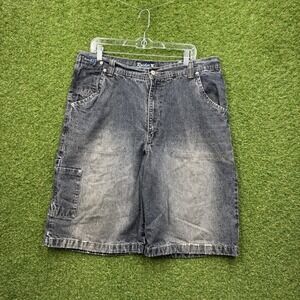 Vintage Raider Jean Shorts Mens 38 Cargo Grunge Skater y2k Baggy 2000s Wide Leg‎